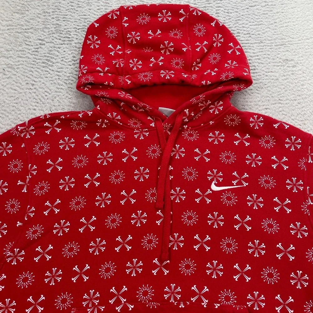 Nike Sportswear Club Fleece Christmas‎ Monogram Hoodie Men's Small FJ1635-657
